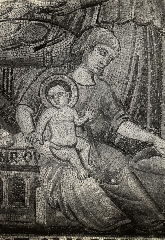 Zigrossi, Giuseppe — Cavallini Pietro - sec. XIII - Maria Vergine bambina sulle ginocchia della levatrice — particolare
